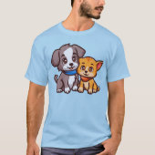 かわいい猫と犬for動物愛好家 tシャツ (正面)