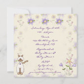 かわいい猫と花のベビーシャワー 招待状 (裏面)