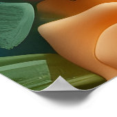 かわいい猫と花デザイン ポスター (角)