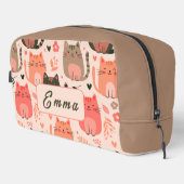 かわいい猫と花柄のカスタムモノグラムキッズ ドップキット (右コーナー)