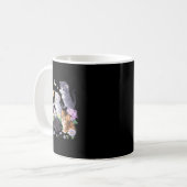 かわいい猫と花猫好き女子用 コーヒーマグカップ (正面左)