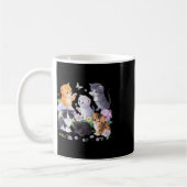 かわいい猫と花猫好き女子用 コーヒーマグカップ (左)