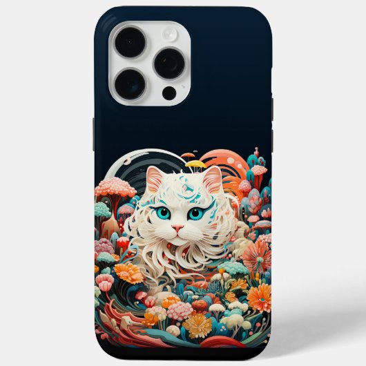 かわいい猫と花紙カットアウト Case-Mate iPhoneケース (裏面)