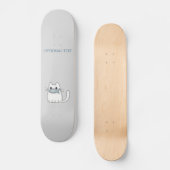 かわいい猫と賞魚付き スケートボード (正面)