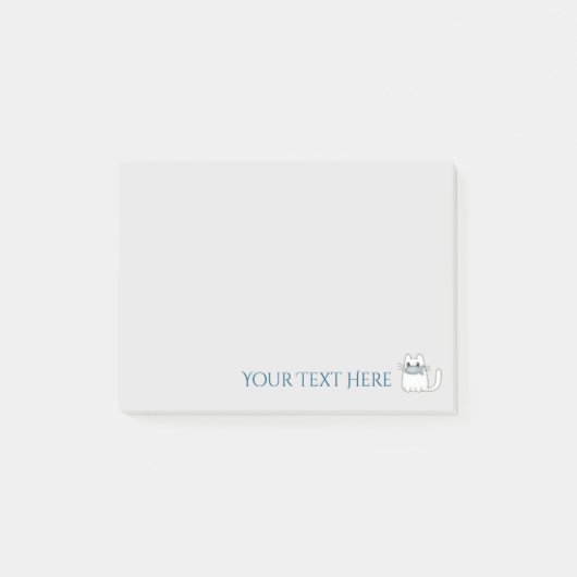 かわいい猫と賞魚付き ポストイット (正面)