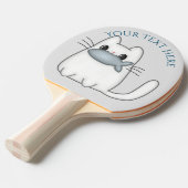 かわいい猫と賞魚付き 卓球ラケット (正面アングル)