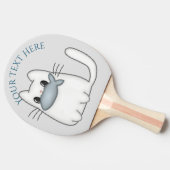 かわいい猫と賞魚付き 卓球ラケット (横)