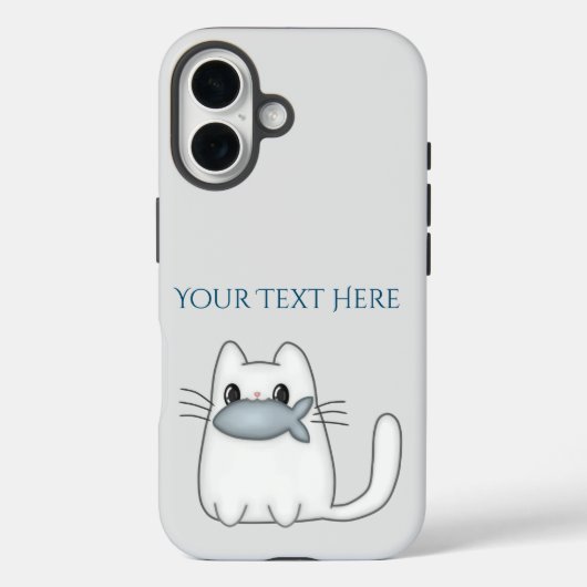 かわいい猫と賞魚付き Case-Mate iPhoneケース (裏面)