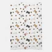 かわいい猫と足 キッチンタオル (縦)