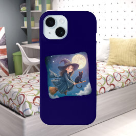 かわいい猫と魔女のiPhone / iPadケース iPhone 15ケース