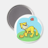 かわいい猫と鳥 マグネット (正面/裏面)