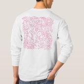 かわいい猫とASLのILYサインのデザイン - ASLデザイン Tシャツ (裏面)
