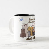 かわいい猫にDoodle|あらゆる生命9匹の猫があるべきです ツートーンマグカップ (正面左)