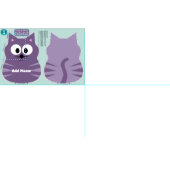 かわいい猫ぬいぐるみ動物裁縫柄名前をカスタムする ファブリック (タイル)