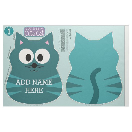 かわいい猫ぬいぐるみ ファブリック (ファットクウォーター)