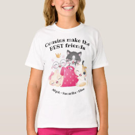 かわいい猫のいとこは最高の友達 カスタム Tシャツ