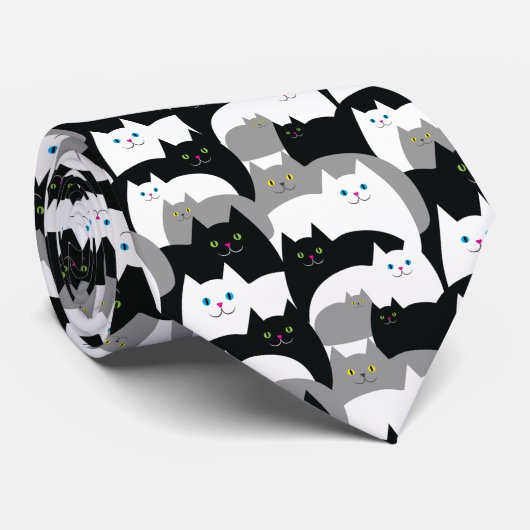 かわいい猫のおもしろい猫好き ネクタイ (ロール)