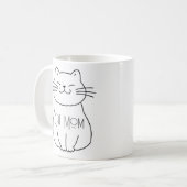 かわいい猫のお母さん笑顔の猫アニメ コーヒーマグカップ (正面左)