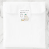 かわいい猫のお誕生日ケーキ願い スクエアシール (バッグ)