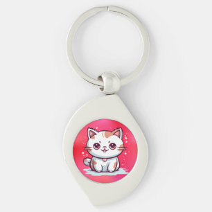 かわいい猫のかわいいスタイルのクリップアート キーホルダー