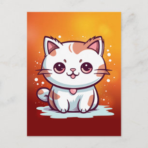 かわいい猫のかわいいスタイルのクリップアート ポストカード