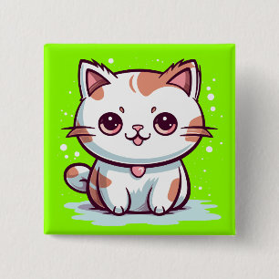 かわいい猫のかわいいスタイルのクリップアート 缶バッジ