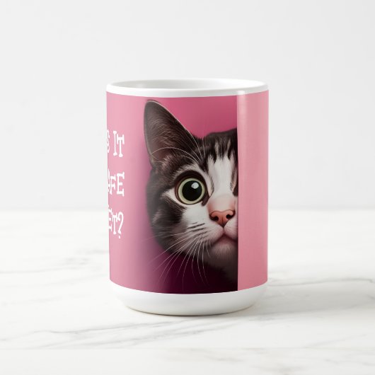 かわいい猫のぞき コーヒーマグカップ (中央)