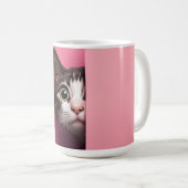 かわいい猫のぞき コーヒーマグカップ (正面右)