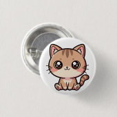 かわいい猫のちびキャライラスト 缶バッジ (正面&裏面)