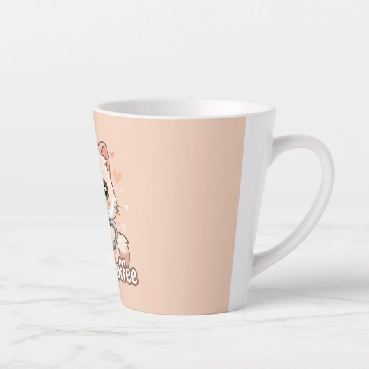 かわいい猫のひざの上ではホットコーヒー カフェラテマグ (右)