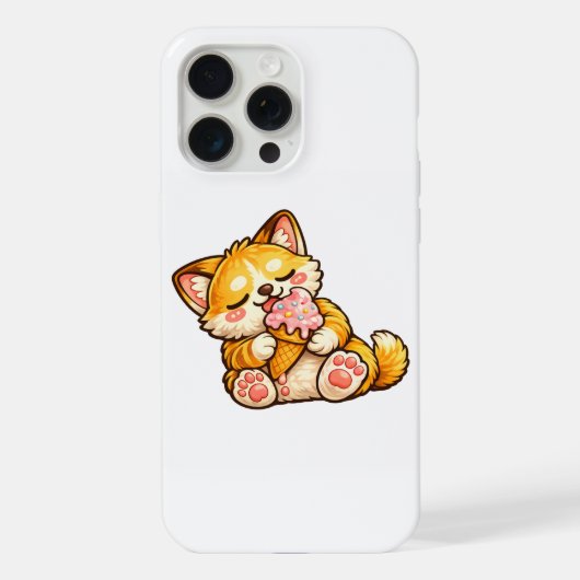 かわいい猫のアイスクリーム iPhoneケース (裏面)