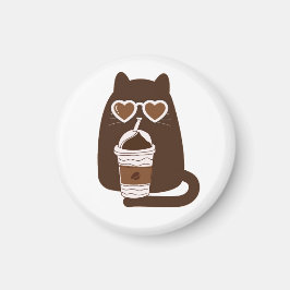 かわいい猫のアイスコーヒーフォン用グリップスタンド マグネット