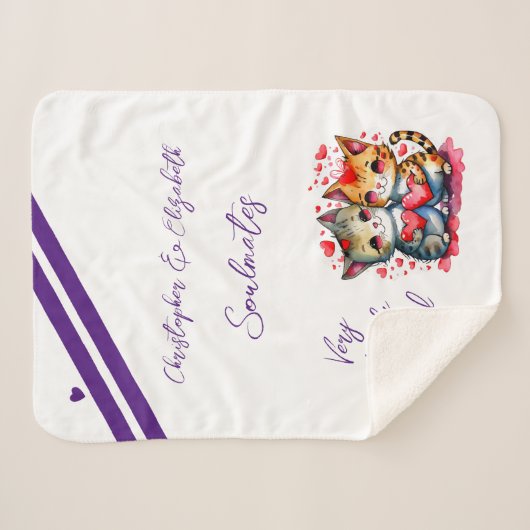 かわいい猫のアニバーサリーギフトを妻に奪われる シェルパブランケット (正面(横))