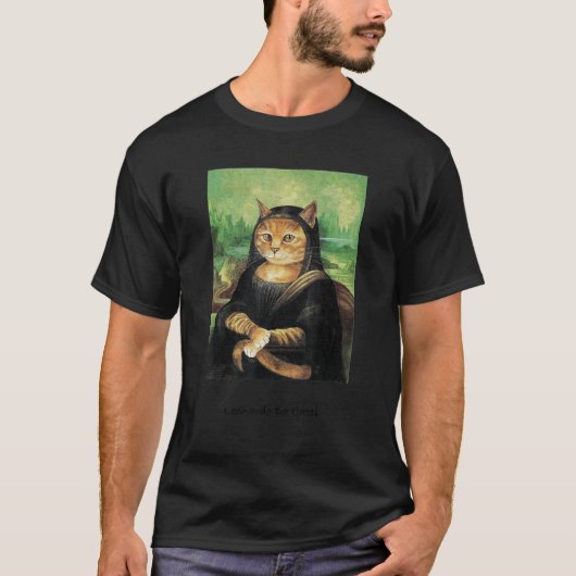 かわいい猫のアートワークレオナルド・ダ・カティ Tシャツ (正面)