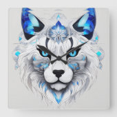 🐱かわいい猫のイメージウォールクロック🕰️ スクエア壁時計 (正面)