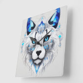 🐱かわいい猫のイメージウォールクロック🕰️ スクエア壁時計 (傾斜)