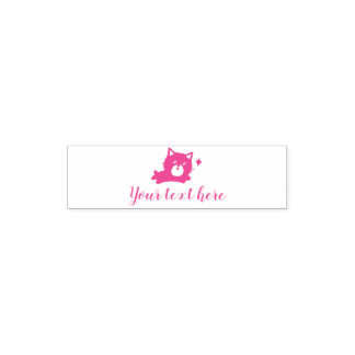かわいい猫のイラストとテキスト セルフインキングスタンプ