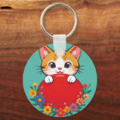 🐱 かわいい猫のイラストチャームキーチェーン 🎀 キーホルダー (裏面)