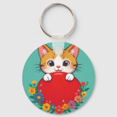 🐱 かわいい猫のイラストチャームキーチェーン 🎀 キーホルダー (裏面)