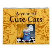 かわいい猫のイラストレーションのカレンダー カレンダー (カバー)