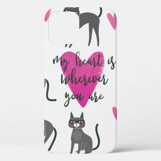 かわいい猫のイラストレーション。ラブレタリング Case-Mate iPhoneケース (裏面)