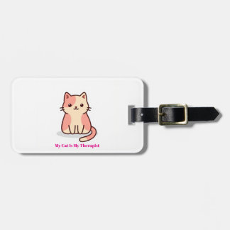 かわいい猫のイラスト付き荷物タグ ラゲッジタグ