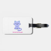かわいい猫のイラスト付き荷物タグ ラゲッジタグ (裏面横)