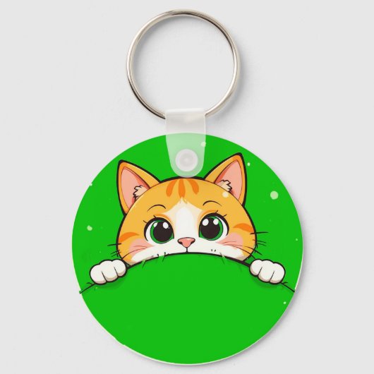 かわいい猫のイラスト キーホルダー (正面)