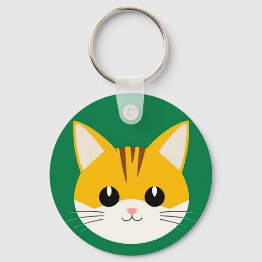かわいい猫のイラスト キーホルダー (正面)