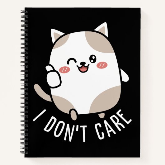 かわいい猫のイラスト サムズアップ 辛口ジョーク ノートブック (正面)