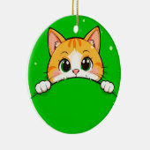 かわいい猫のイラスト セラミックオーナメント (右)