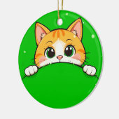 かわいい猫のイラスト セラミックオーナメント (左)