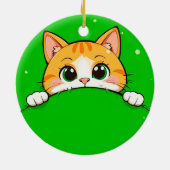 かわいい猫のイラスト セラミックオーナメント (裏面)