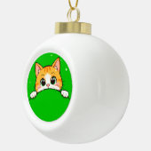 かわいい猫のイラスト セラミックボールオーナメント (右)